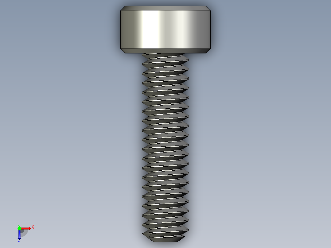 M2-M2 x 0.4mm Thread 8mm LONG SOCKET HEAD CAP SCREW.STEP俯视图