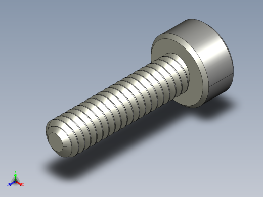 M2-M2 x 0.4mm Thread 8mm LONG SOCKET HEAD CAP SCREW.STEP正等轴测缩略图