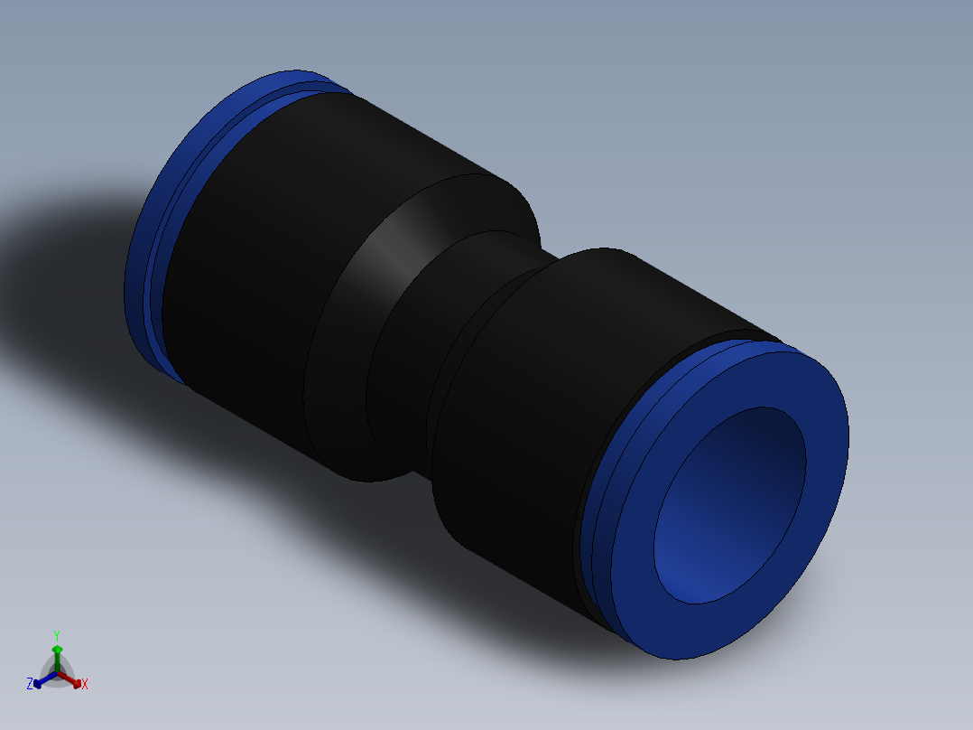 Ø16 - UNIÃO RETA (C00201600)正等轴测图