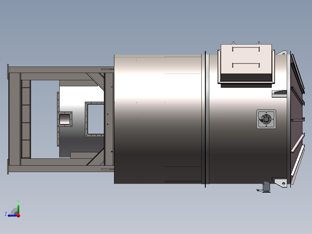 5000风量旋转RTO炉 催化燃烧蓄热设备sw18可编辑右视图