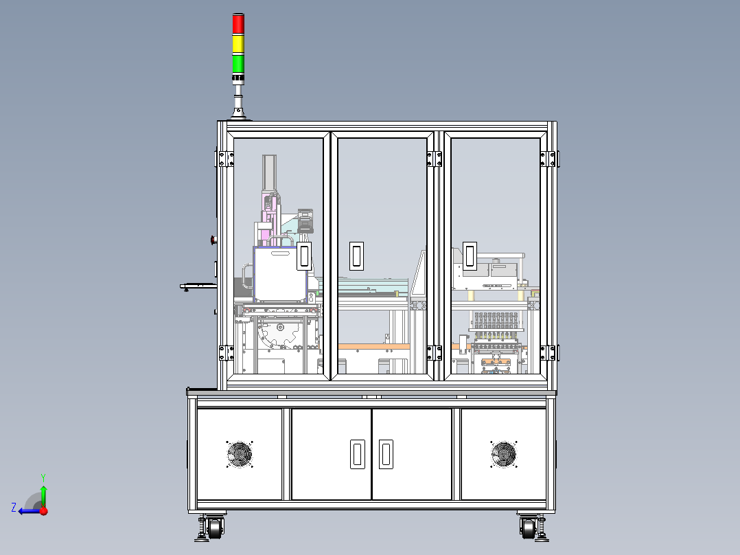 18650电芯高速分选机带收料盒sw12可编辑右视图