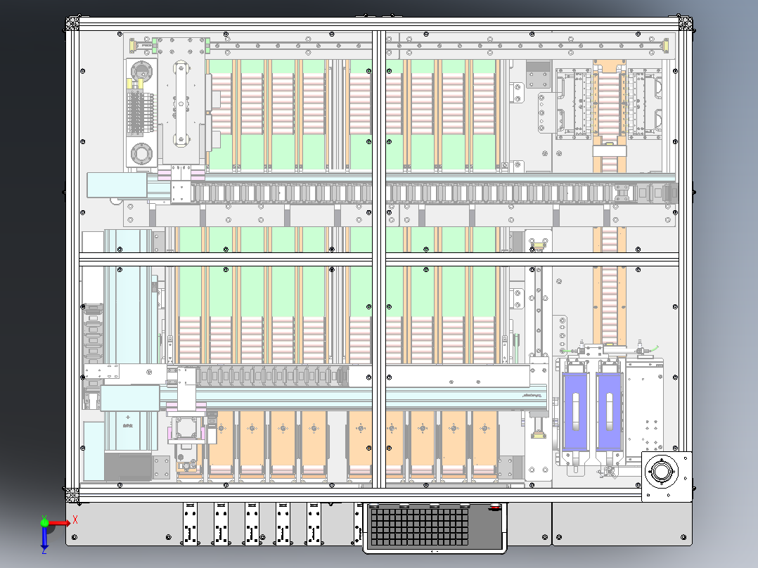 18650电芯高速分选机带收料盒sw12可编辑俯视图