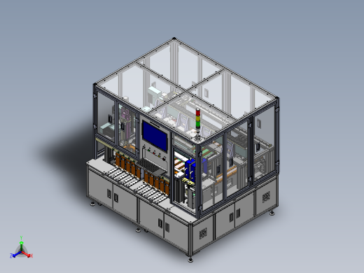 18650电芯高速分选机带收料盒sw12可编辑正等轴测缩略图