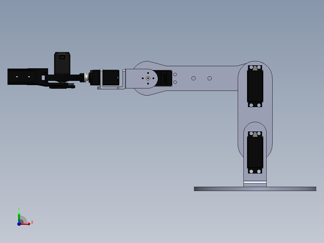 3自由度机械臂前视图
