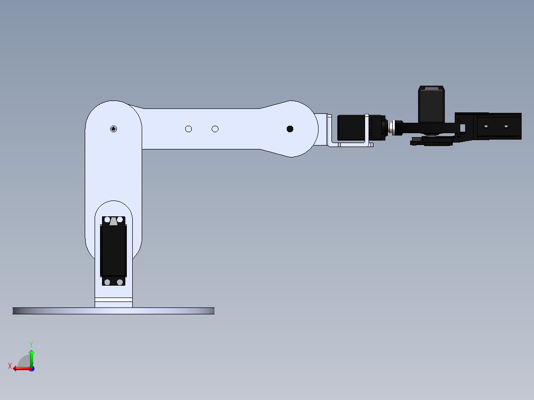 3自由度机械臂后视图