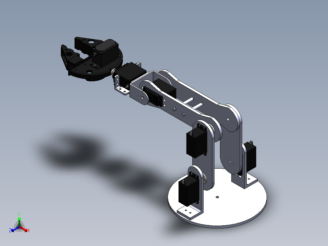 3自由度机械臂正等轴测图