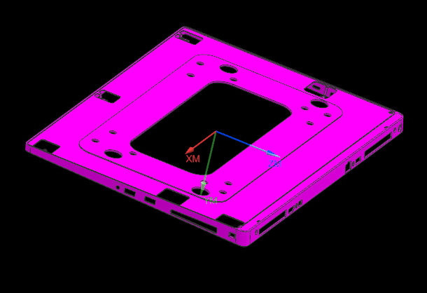 大尺寸电脑中框铣四周侧孔CNC编程程序模型