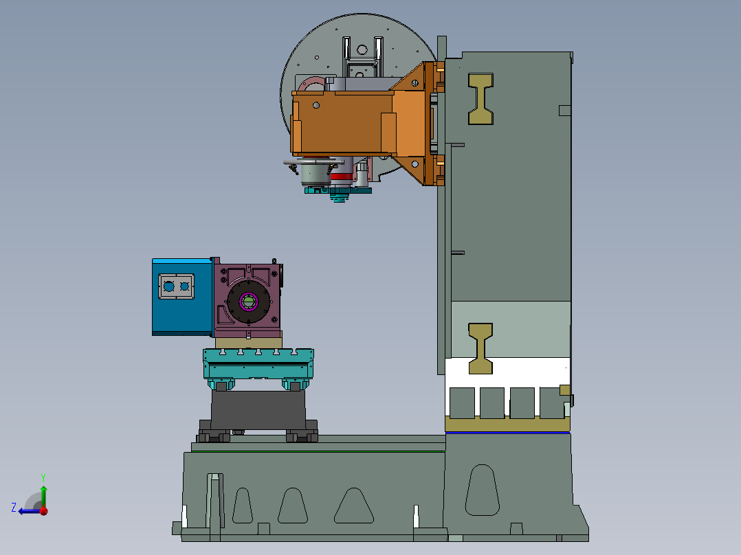 vt五轴立式机床右视图