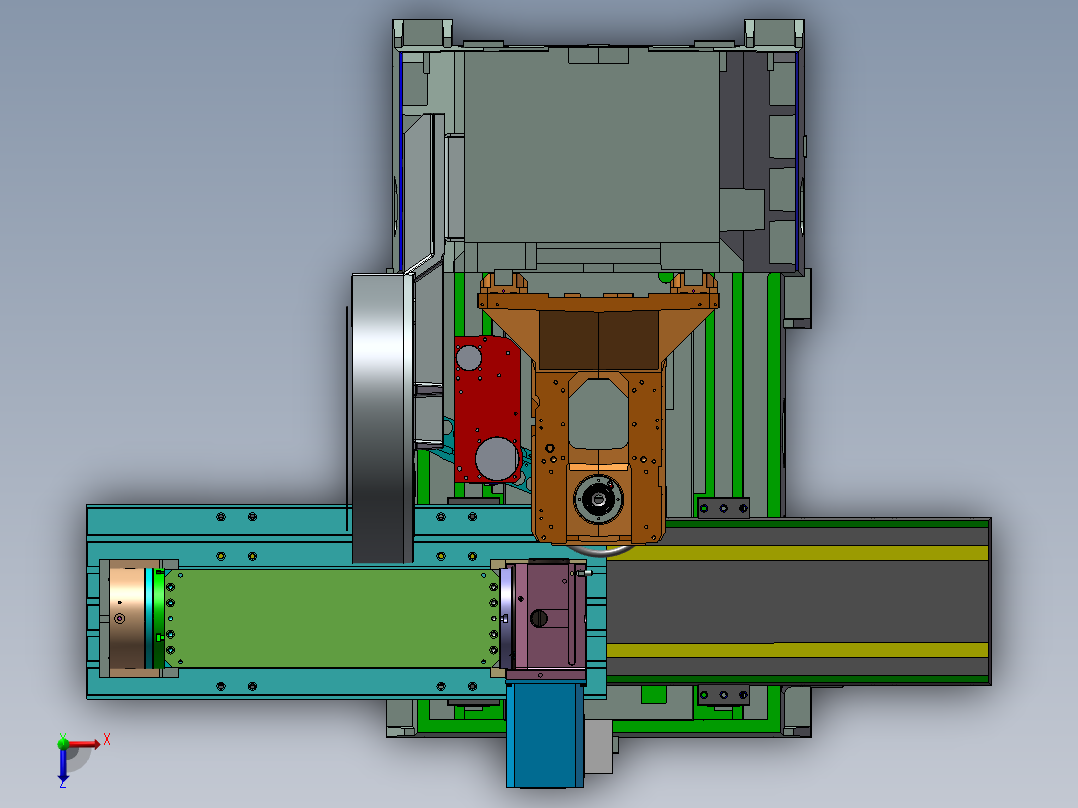 vt五轴立式机床俯视图