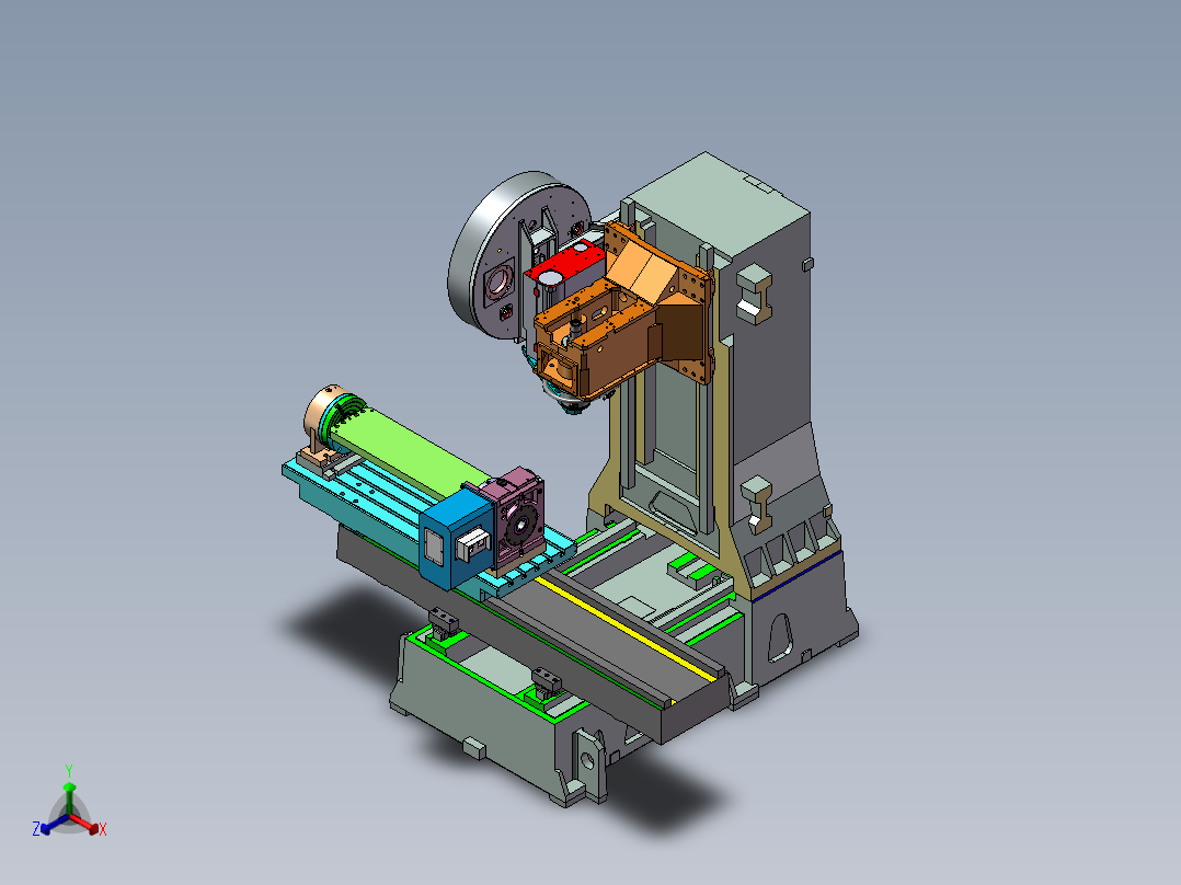 vt五轴立式机床正等轴测图