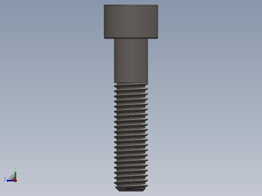 Screw_DIN_912_M10x45_A2.SLDPRT公制内六角螺钉右视缩略图