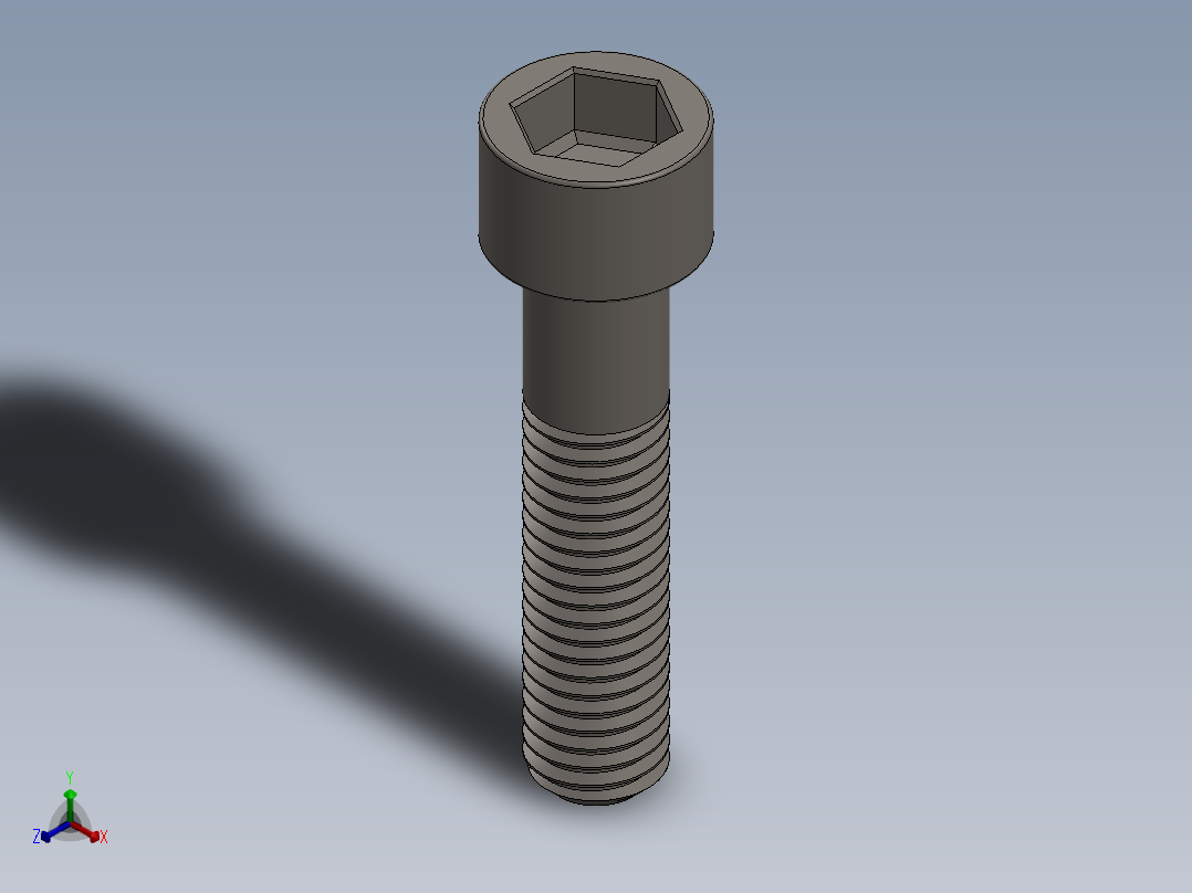 Screw_DIN_912_M10x45_A2.SLDPRT公制内六角螺钉正等轴测图
