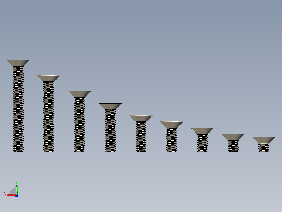 M3.5系列沉头内六角螺钉后视图