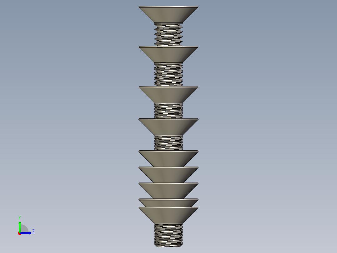 M3.5系列沉头内六角螺钉左视图