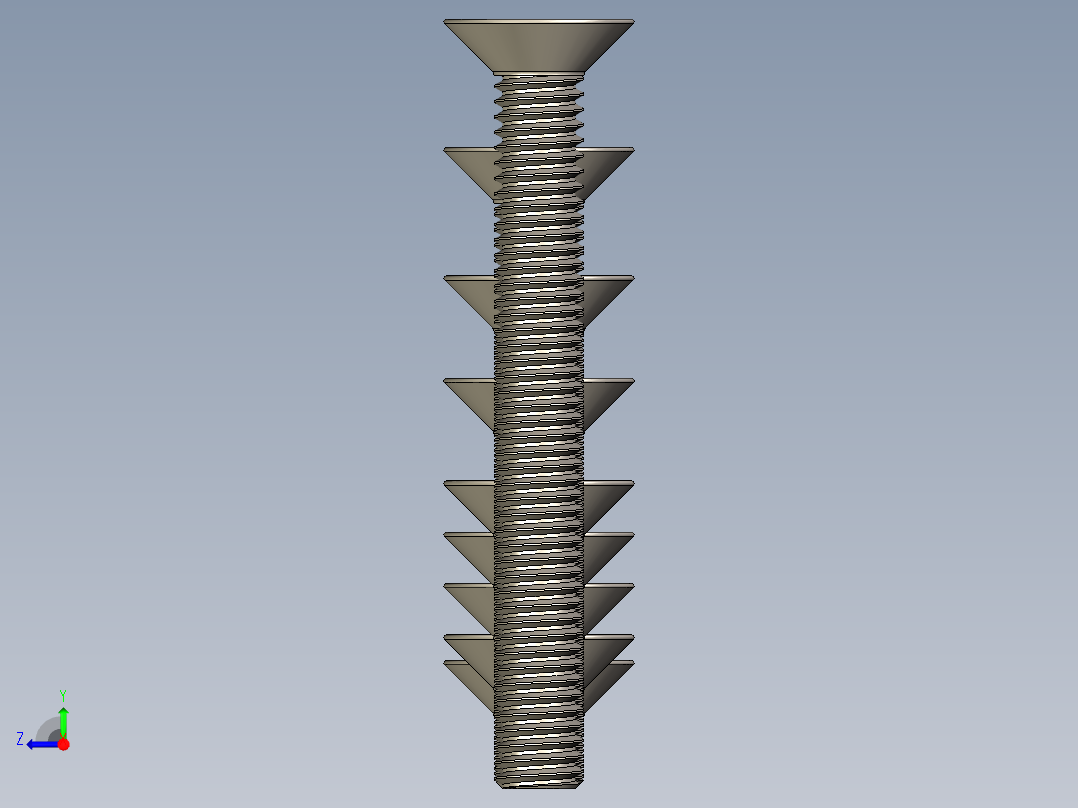 M3.5系列沉头内六角螺钉右视图