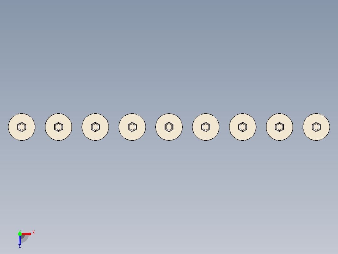 M3.5系列沉头内六角螺钉俯视图