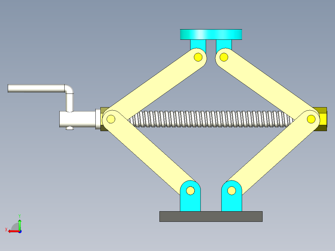手摇千斤顶模型后视图