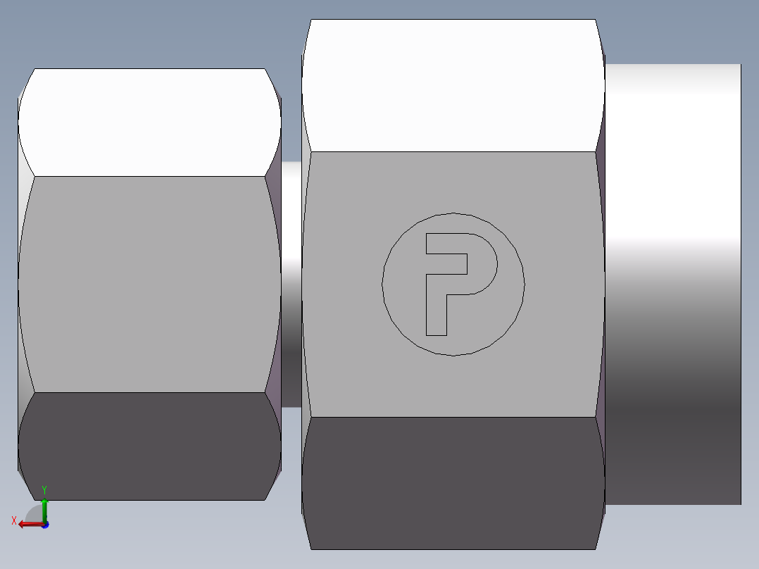 压力表接头-带螺母、7BD-08-18GDK+S后视图