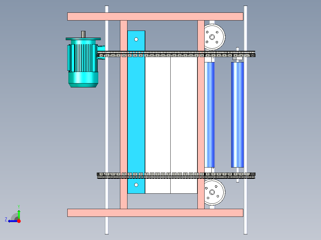 B3003618-滚筒式果蔬分选机右视图
