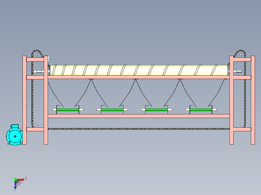 B3003618-滚筒式果蔬分选机俯视图