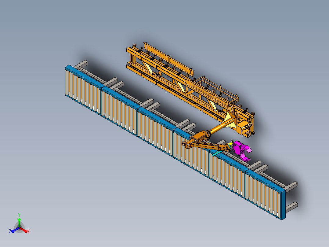 产品运输线上的抓取机械手