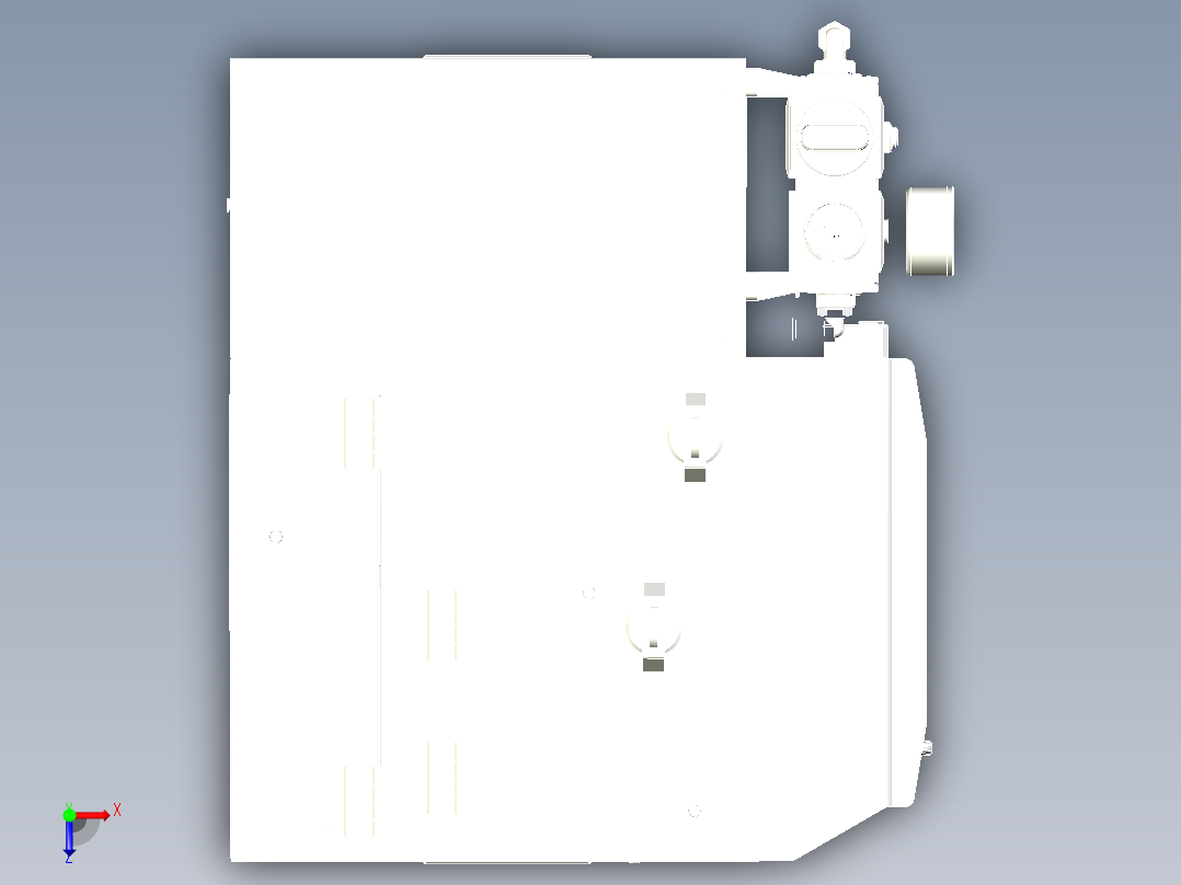 自动吹料螺丝供料器俯视图