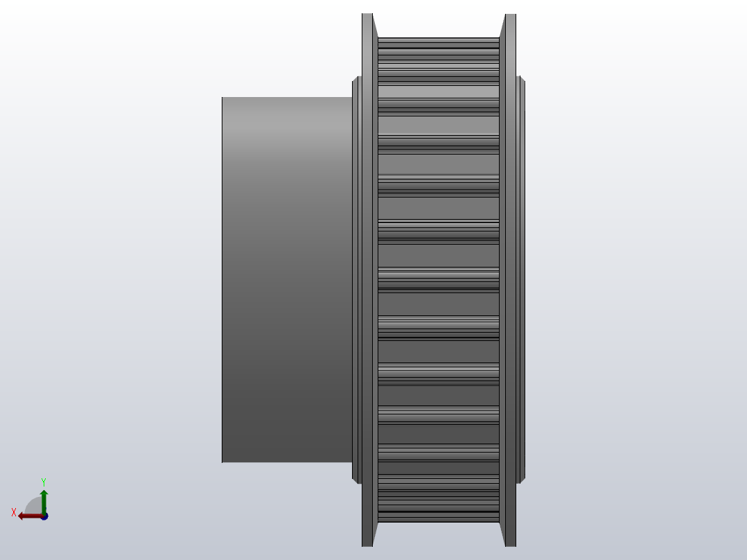 小凸缘型梯形齿同步带轮AT5型_SAT5DC-30-10-dc12-A后视图