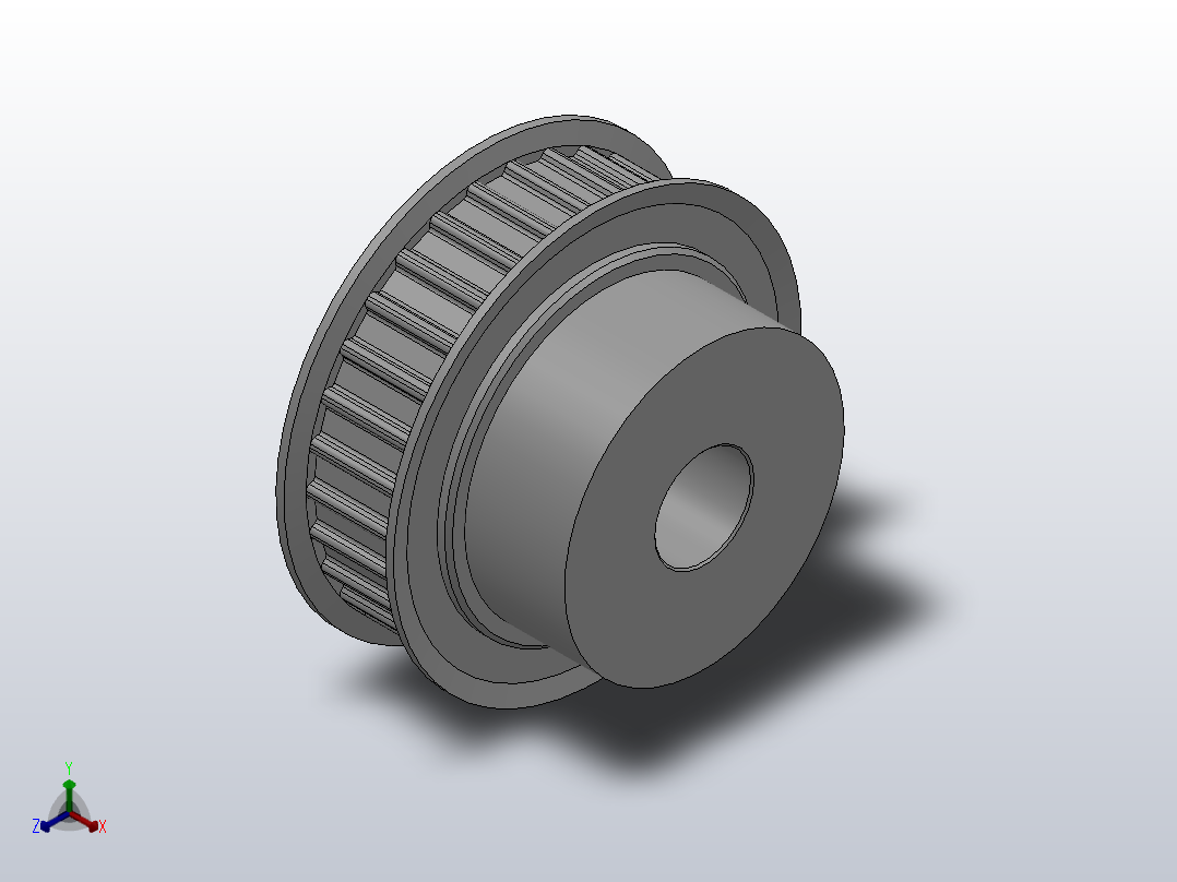 小凸缘型梯形齿同步带轮AT5型_SAT5DC-30-10-dc12-A正等轴测图