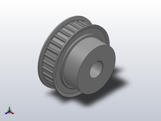 小凸缘型梯形齿同步带轮AT5型_SAT5DC-30-10-dc12-A正等轴测缩略图