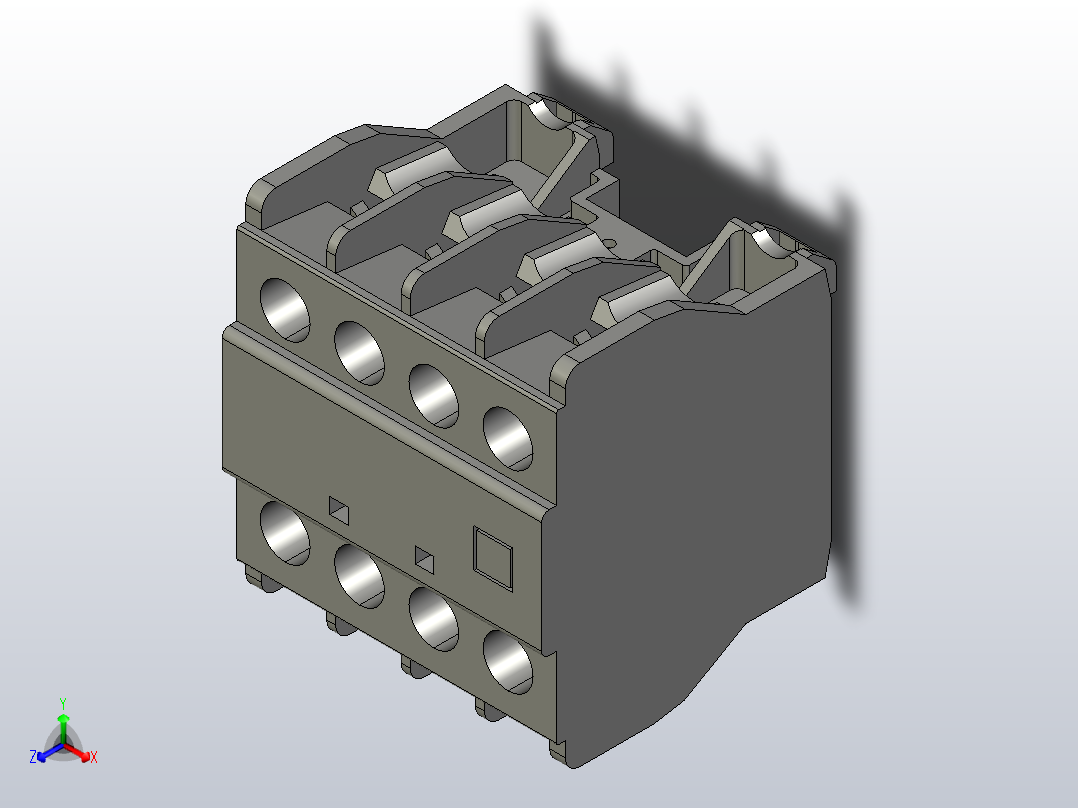 ABB接触器CA5X-04E正等轴测图