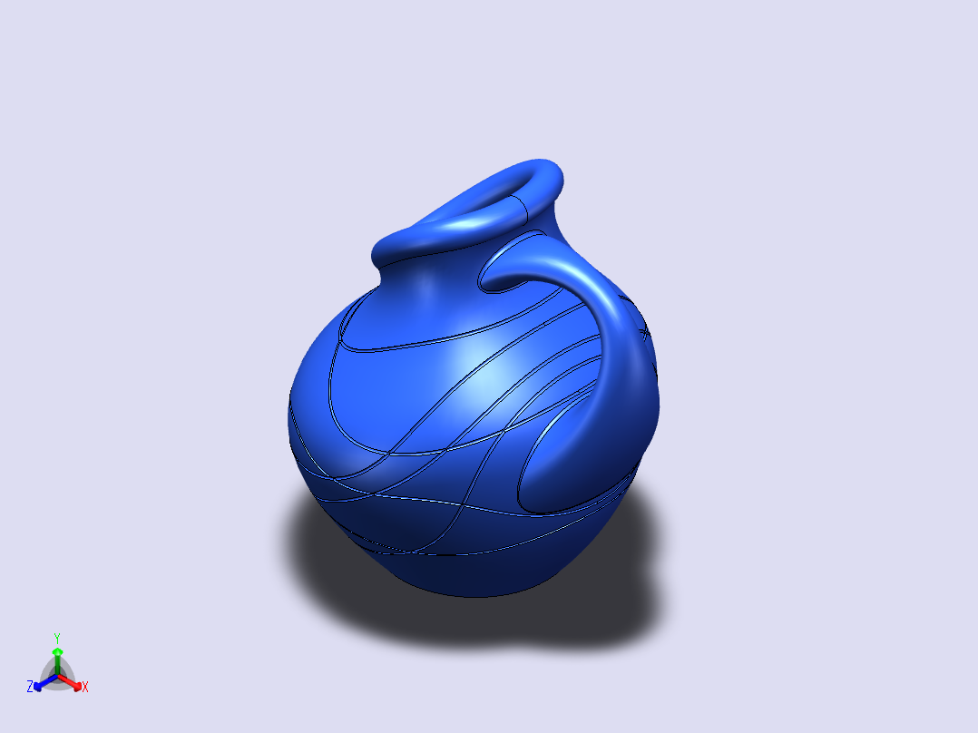 大肚瓶正等轴测图