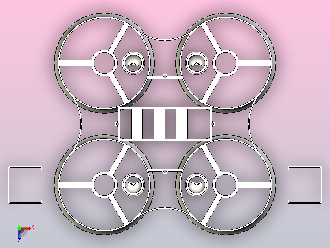 65毫米框架615有刷电机无人机机架俯视图