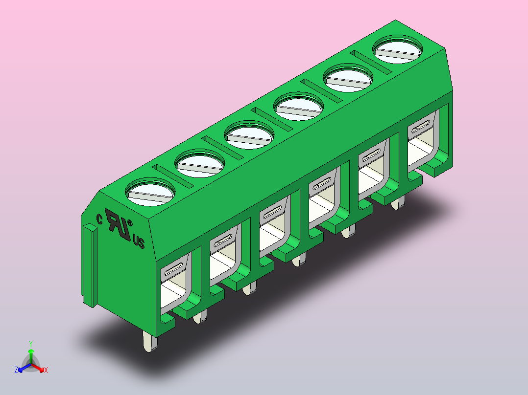 6针DG306 5绿色间距5毫米主视图