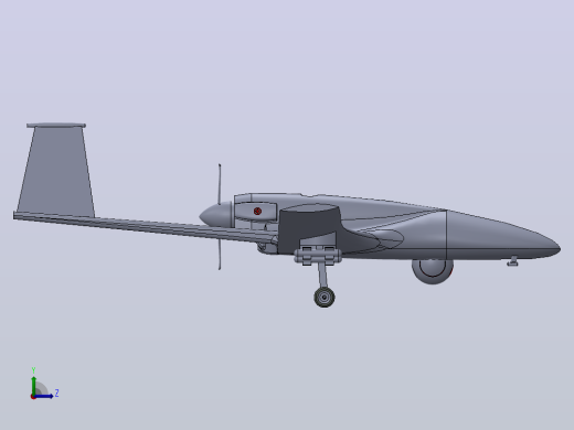 bayraktar tb-2 无人机 SolidWorks stp飞机左视缩略图
