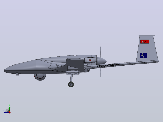 bayraktar tb-2 无人机 SolidWorks stp飞机右视缩略图