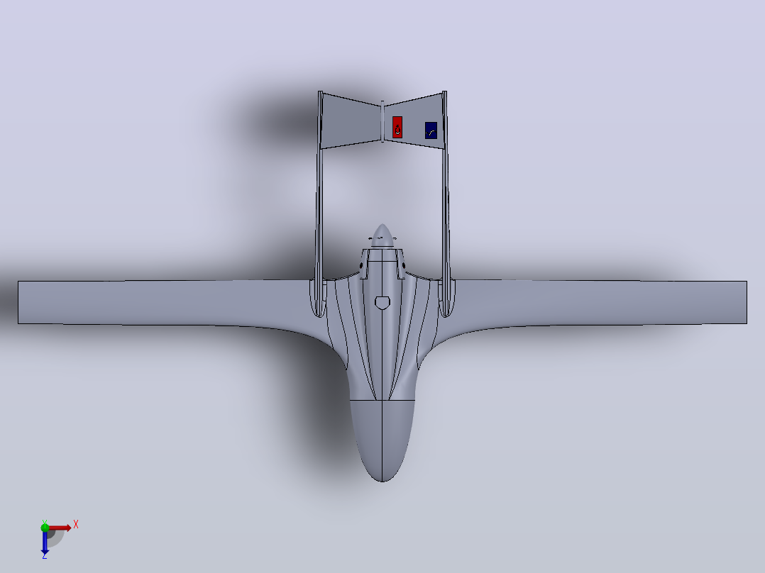 bayraktar tb-2 无人机 SolidWorks stp飞机俯视图