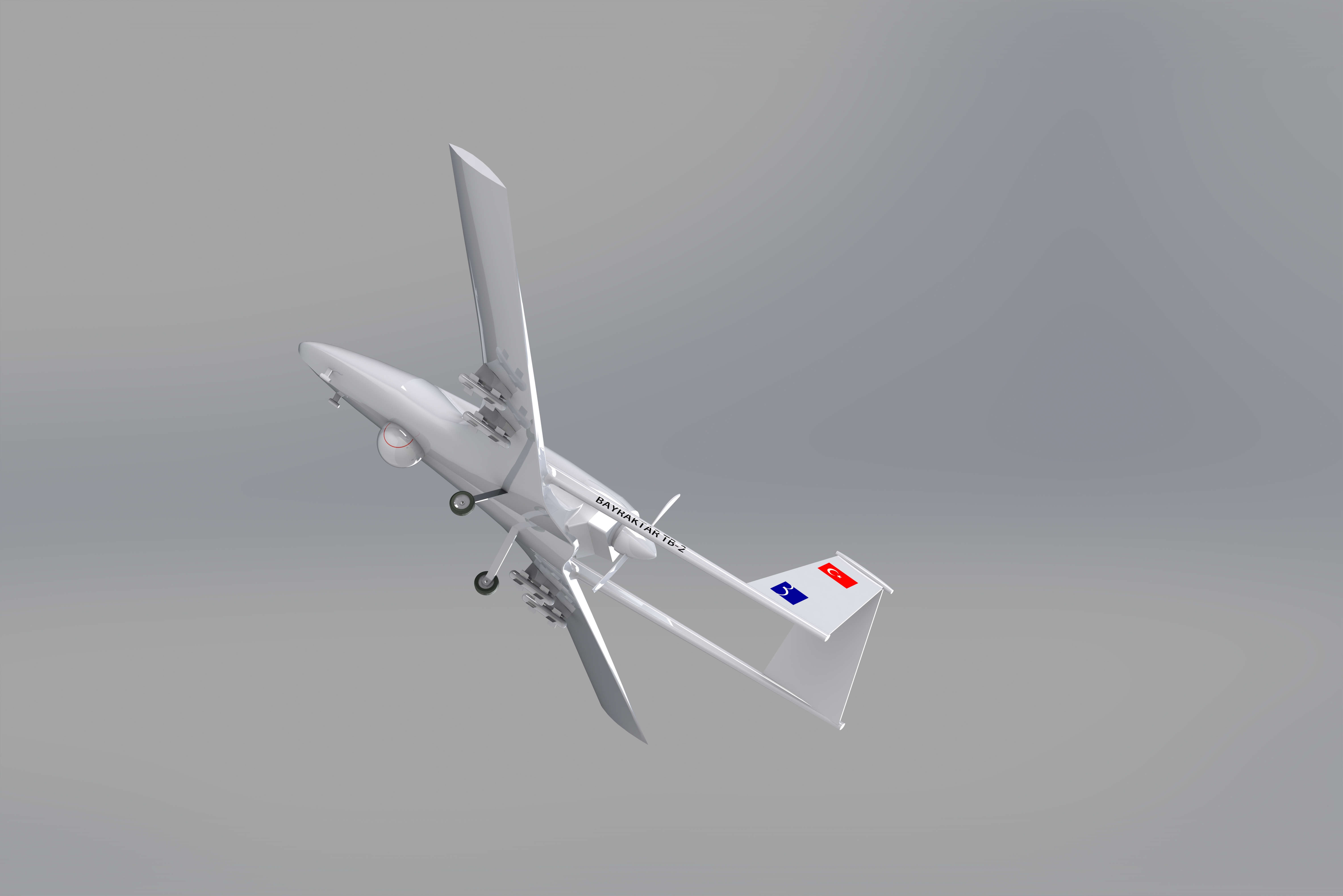 bayraktar tb-2 无人机 SolidWorks stp飞机