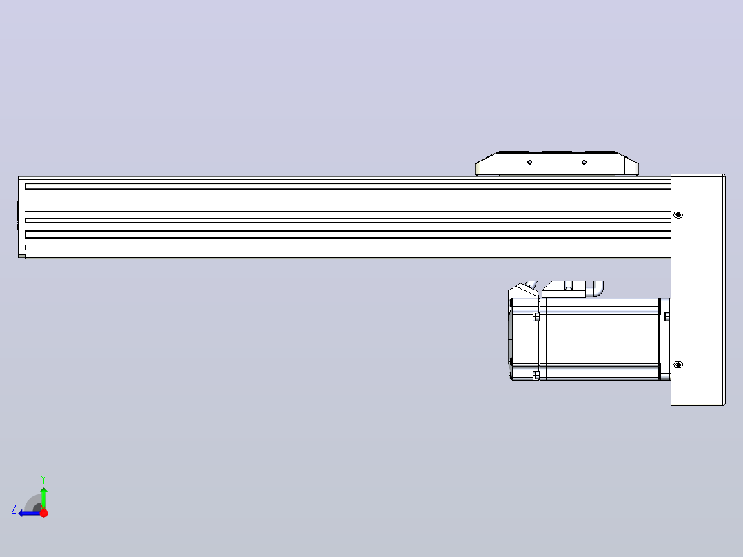 滚珠丝杠直线轴带导轨全封闭TPA-HCR-85D-1610C-L300-MP-Y-P20-N3右视图