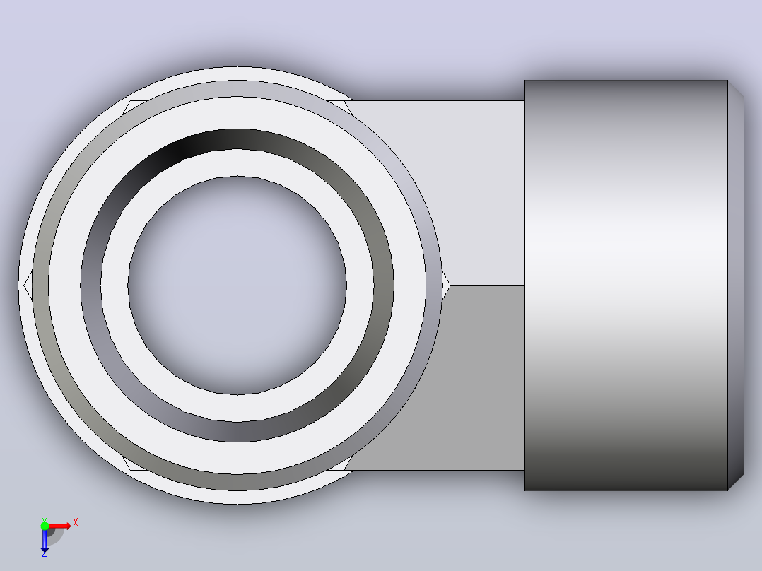L外螺纹螺柱弯头LE20SRCFX俯视图