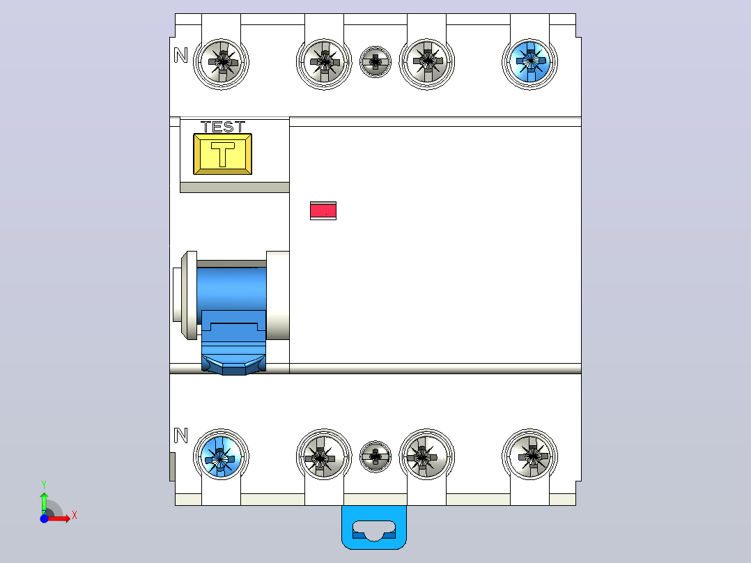NL210_4p_剩余电流动作断路器三维模型202307前视图