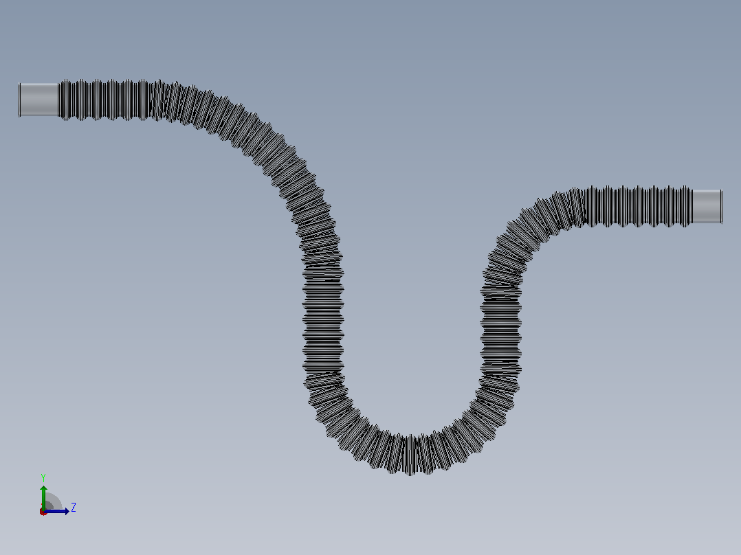 波纹软管可配置solidworks内径22-25mm左视图