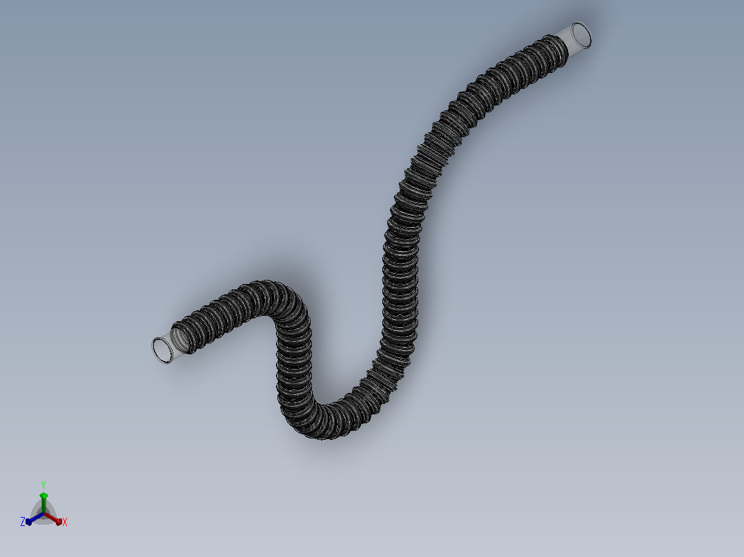 波纹软管可配置solidworks内径22-25mm正等轴测图