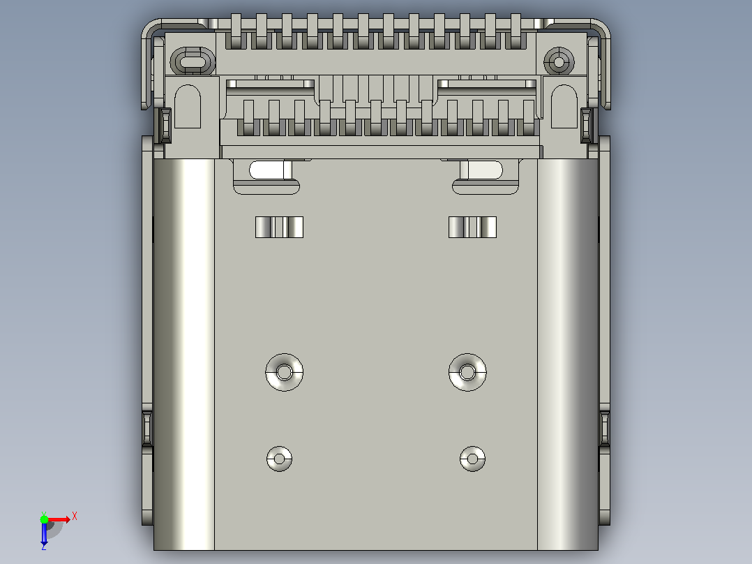 USB Type-C 24针SMT类型 外壳俯视图
