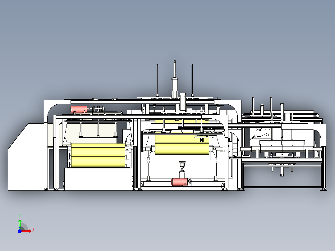 卷状料自动包膜机3D模型前视图