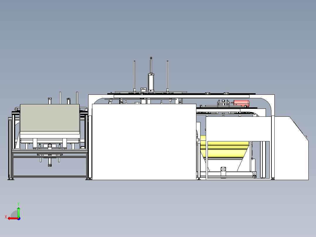 卷状料自动包膜机3D模型后视图