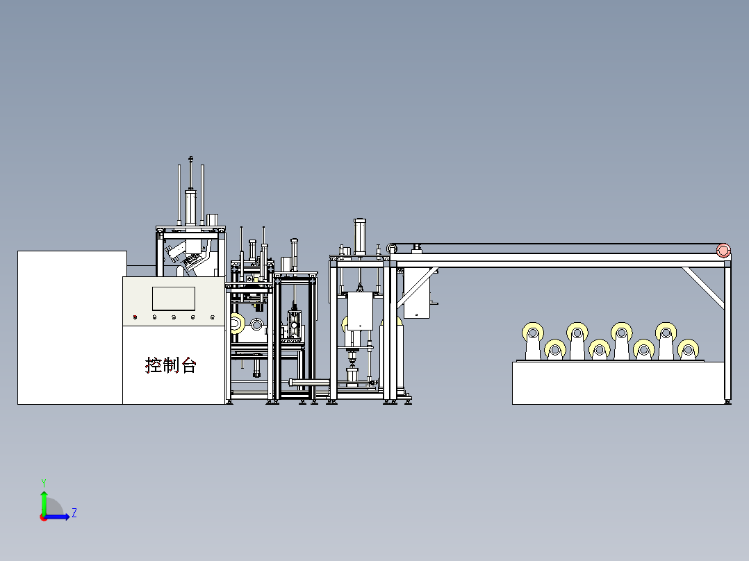 卷状料自动包膜机3D模型左视图