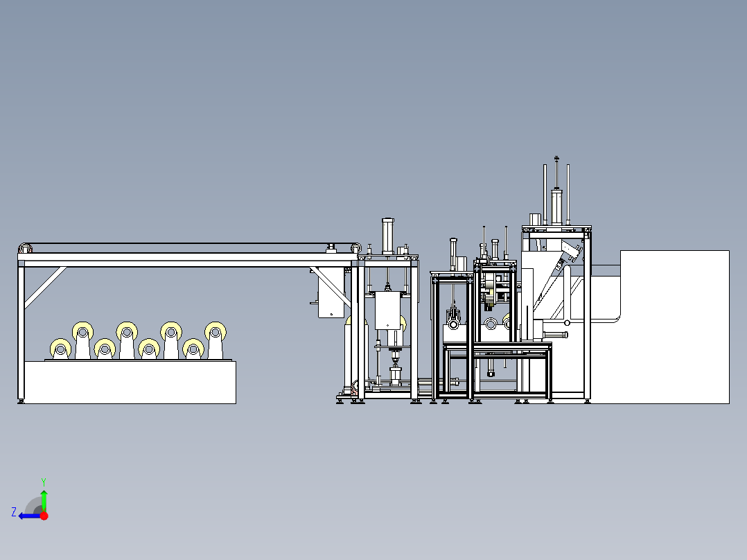 卷状料自动包膜机3D模型右视图
