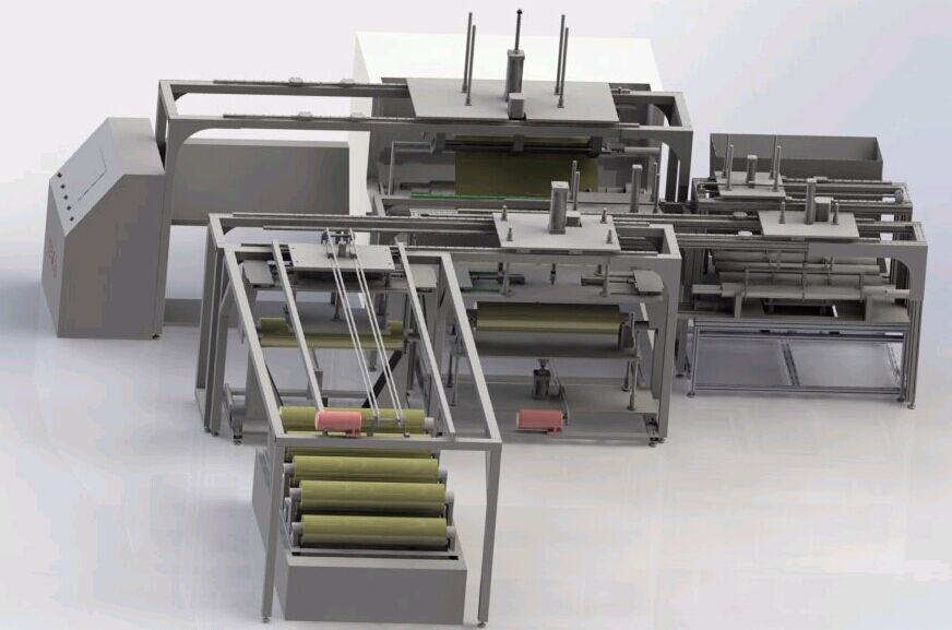 卷状料自动包膜机3D模型