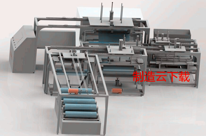 卷状料自动包膜机3D模型