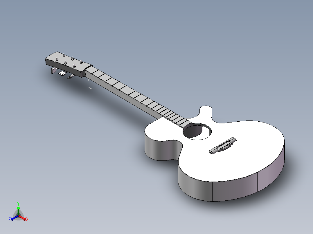 木吉他正等轴测图